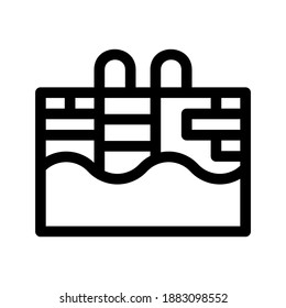 icono de pool o logotipo símbolo de signo aislado ilustración vectorial - iconos vectoriales de estilo negro de alta calidad
