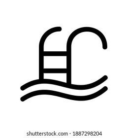 pool icon or logo isolated sign symbol vector illustration - high quality black style vector icons
