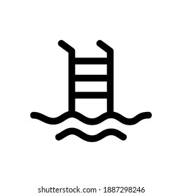 pool icon or logo isolated sign symbol vector illustration - high quality black style vector icons
