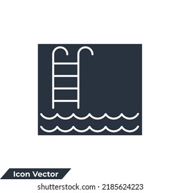 pool icon logo vector illustration. swimming pool symbol template for graphic and web design collection