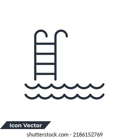 pool icon logo vector illustration. swimming pool symbol template for graphic and web design collection