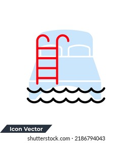 pool icon logo vector illustration. swimming pool symbol template for graphic and web design collection