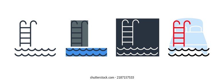 pool icon logo vector illustration. swimming pool symbol template for graphic and web design collection