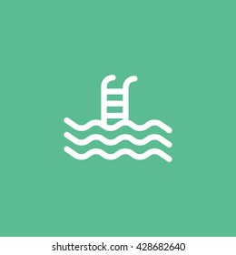 Pool Icon On Green Background