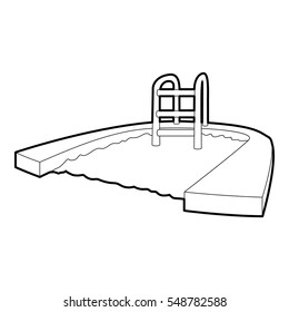 Pool icon. Outline illustration of pool vector icon for web