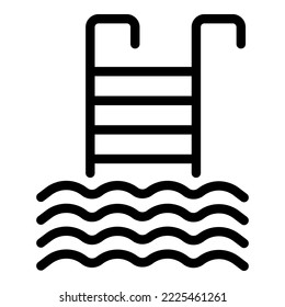 Pool icon outline vector. Gym facility. Modern resource