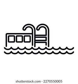 Pool icon outline vector. Water park. Family child