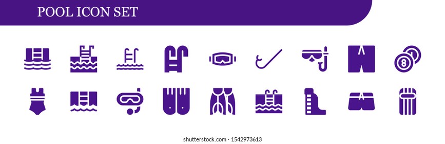 Pool Icon Set 18 Filled Pool Stock Vector (Royalty Free) 1542973613 ...