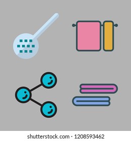 pool icon set. vector set about skimmer, towels and share icons set.
