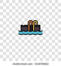 pool icon sign and symbol. pool color icon for website design and mobile app development. Simple Element from travel collection for mobile concept and web apps icon.