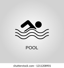 Pool icon. Pool symbol. Flat design. Stock - Vector illustration
