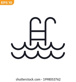 plantilla de símbolo de icono de pool para ilustración de logotipo de colección de diseño gráfico y web