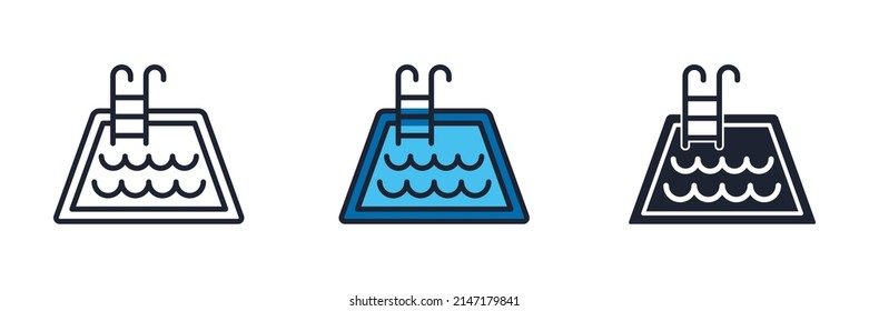 plantilla de símbolo de icono de pool para ilustración de logotipo de colección de diseño gráfico y web