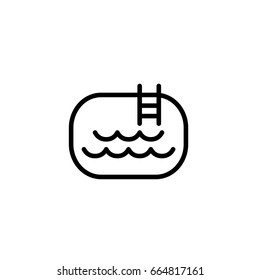 pool icon thin line black on white background