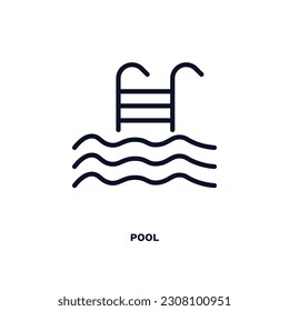 pool icon. Thin line pool icon from hotel and restaurant collection. Outline vector isolated on white background. Editable pool symbol can be used web and mobile