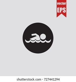 Pool icon in trendy isolated on grey background.Vector illustration.
