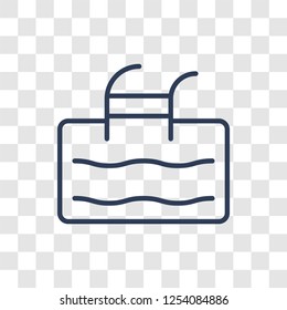 Pool icon. Trendy linear Pool logo concept on transparent background from Hotel and Restaurant collection