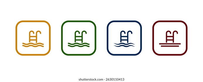 pool icon vector illustration. pool ladder with different color design.