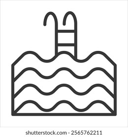 Pool Icon Vector Illustration Outline Style