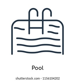 Pool icon vector isolated on white background, Pool transparent sign , thin symbols or lined elements in outline style