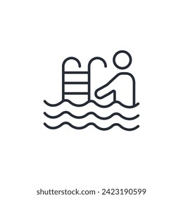 Pool icon. vector.Editable stroke.linear style sign for use web design,logo.Symbol illustration.