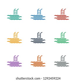 pool icon white background. Editable filled and line pool icon from health. Trendy pool icon for web and mobile.