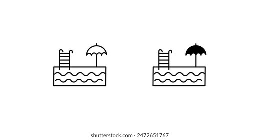 pool icon with white background vector stock illustration