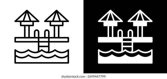 Ícone do Pool Ilustração de Vetor em Branco