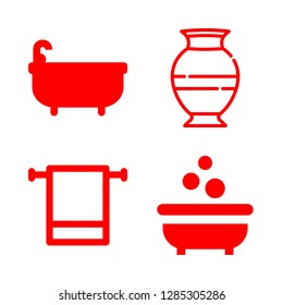 pool icons set with bathtub, ceramic and bathtube vector set