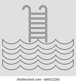 Pool icon,sign,symbol,logo isolated in flat style.Vector illustration.