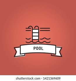POOL AND ILLUSTRATION ICON CONCEPT