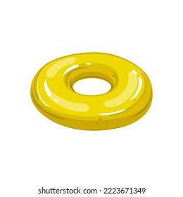 aufblasbare Ringkarikatur am Pool. aufblasbares Ringzeichen. einzelne Vektorgrafik-Vektorgrafik