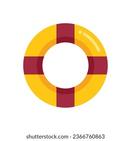 Pool inflatable ring icon flat vector. Water construction. Summer swim isolated