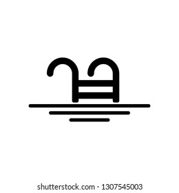 Pool isolated minimal single flat linear icon. Ladder line vector icon for websites and mobile.
