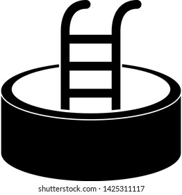Pool isolated minimal single flat linear icon. Ladder line vector icon for websites and mobile.