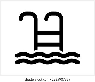 Pool isolated minimal single flat linear icon. Ladder line vector stock illustration EPS 10