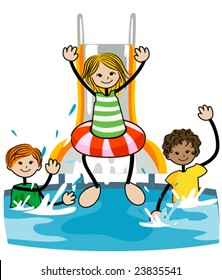 Pool Kids - Vector