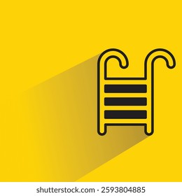 pool ladder icon with drop shadow on yellow background