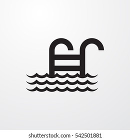 pool ladder icon illustration isolated vector sign symbol