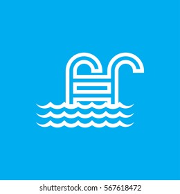 pool ladder icon illustration isolated vector sign symbol