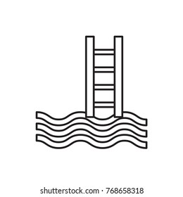 pool ladder icon icon illustration isolated vector sign symbol