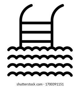 Pool ladder icon. Outline pool ladder vector icon for web design isolated on white background