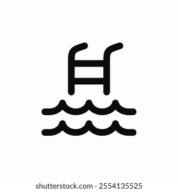 pool ladder icon sign vector