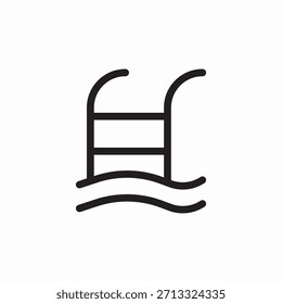 Vector de signo de icono de escalera de piscina