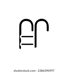 Pool ladder icon. Simple style holiday poster background symbol. Pool ladder brand logo design element. Pool ladder t-shirt printing. Vector for sticker.
