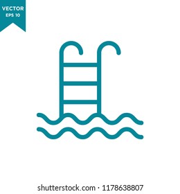 pool ladder icon in trendy flat design 