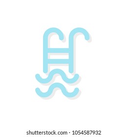 Pool ladder icon. Vector illustration, flat design
