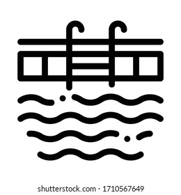 pool ladder icon vector. pool ladder sign. isolated contour symbol illustration