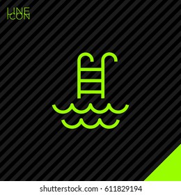 Pool ladder line vector icon