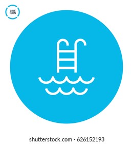 Pool ladder line vector icon